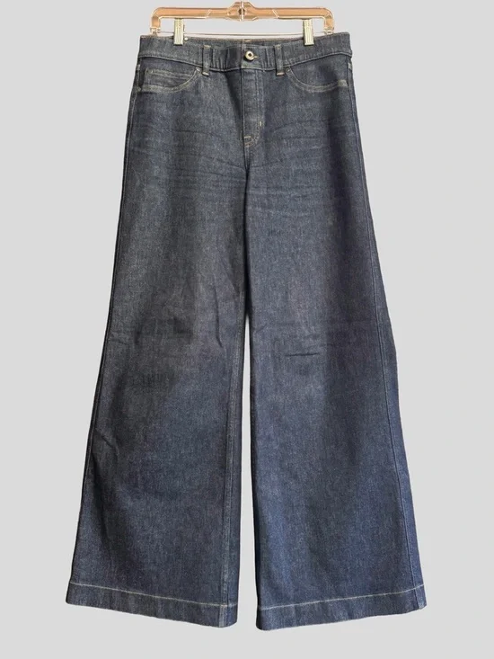 SPANX Pull On Wide Leg Jeans in Undone Indigo Size Large - Picture 4 of 7